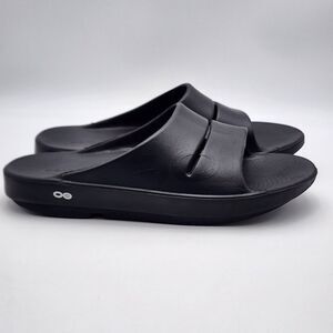 Oofos Shoes Ooahh Recovery M 12/ W 14 Black Sport Slip-On Slide Sandals Men READ